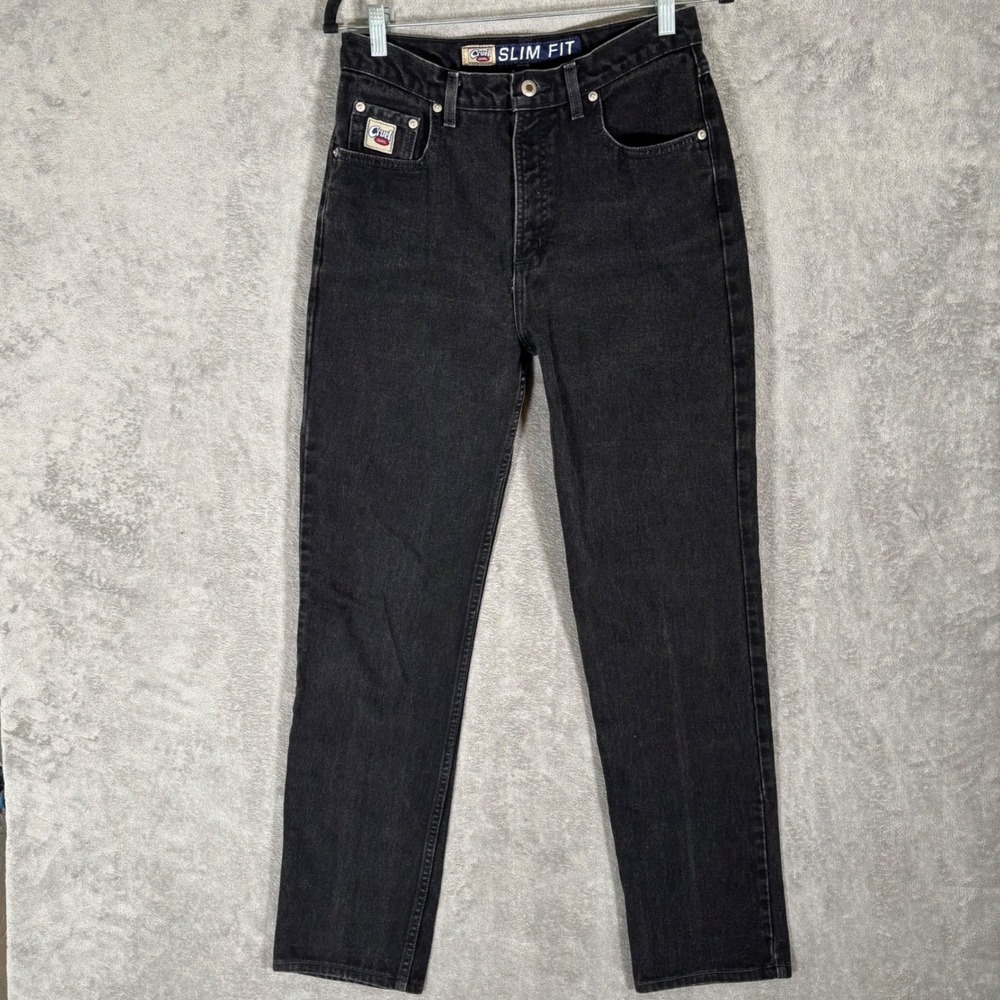 Cruel Girl Vintage Slim Fit Black High Rise Straight Leg Jeans Women 28" Y2K 90s